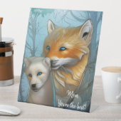 ママあなたはザ最高の-キツネとベビー 台座サイン (インサイチュ)