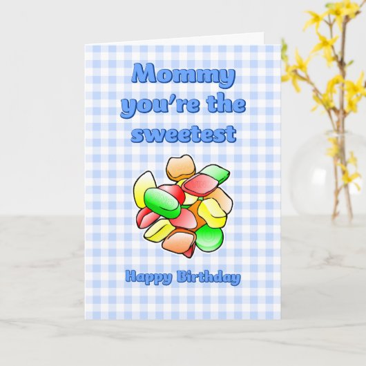 ママあなたは一番甘いワインガム誕生日カード カード (黄色い花)