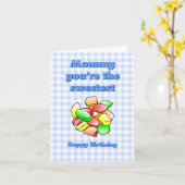 ママあなたは一番甘いワインガム誕生日カード カード (黄色い花)