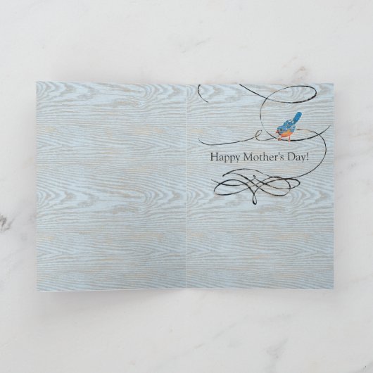 ママあなたは最高のミュージカルブルーバード母の日 カード (内部)