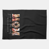 ママあなたは最高の引用文黒写真コラージュ キッチンタオル (横)