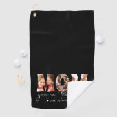 ママあなたは最高の引用文黒写真コラージュ ゴルフタオル (インサイチュ)