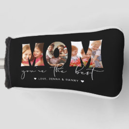 ママあなたは最高の引用文黒写真コラージュ ゴルフヘッドカバー