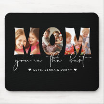 ママあなたは最高の引用文黒写真コラージュ