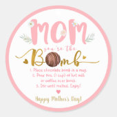 ママあなたは爆弾熱ココア爆弾ママの日 ラウンドシール (正面)
