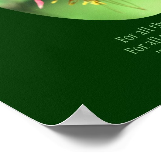 ママありがとう愛するオダマキ（植物） パーソナライズされた ポスター (角)