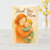 ママありがとう - 水彩の母の日 カード (黄色い花)