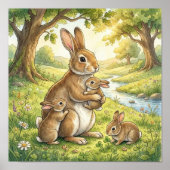 ママうさぎと赤ちゃんの寝室 ポスター (正面)