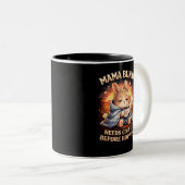 ママうさぎは飛び跳ねる前にコーヒーが必要 ツートーンマグカップ (正面右)