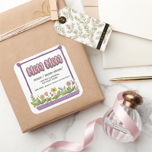 ママおばあちゃんみたいにクールだ スクエアシール (ギフト)