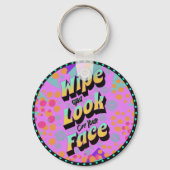 ママおもしろいことわざが顔から見て拭く キーホルダー (正面)