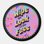 ママおもしろいことわざが顔から見て拭く マグネット (正面)