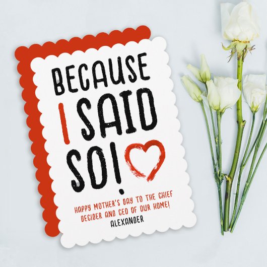 ママおもしろいことわざラブレッドホワイトブラックタイポグラフィ