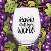 ママおもしろいはワインワードアートが必要 ステムなしワイングラス