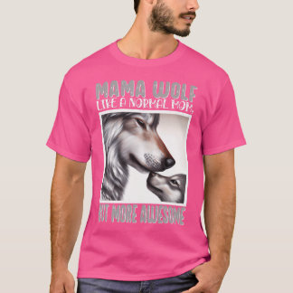 ママおもしろいウルフマザーの日ウルフM Tシャツ