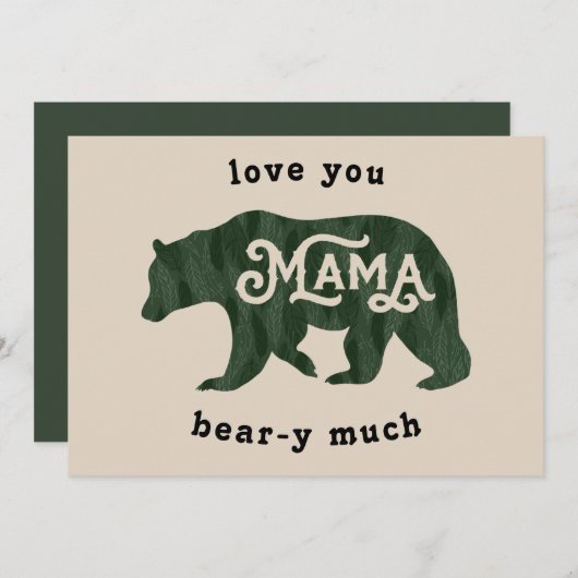 ママおもしろいベア母の日 シーズンカード (正面/裏面)