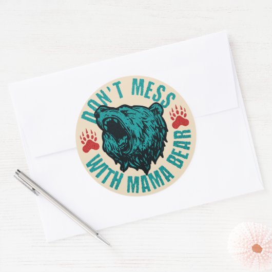 ママおもしろいベア混乱しない/マママグリーングローリング ラウンドシール (封筒)