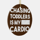 ママおもしろいライフ247幼児を追いかける私の心臓病 セラミックオーナメント (右)