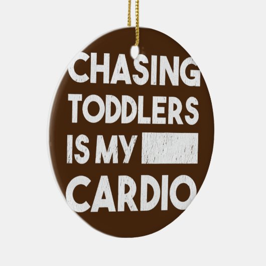 ママおもしろいライフ247幼児を追いかける私の心臓病 セラミックオーナメント (右)