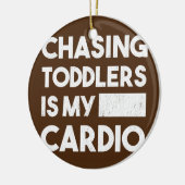 ママおもしろいライフ247幼児を追いかける私の心臓病 セラミックオーナメント (左)