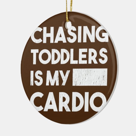 ママおもしろいライフ247幼児を追いかける私の心臓病 セラミックオーナメント (左)