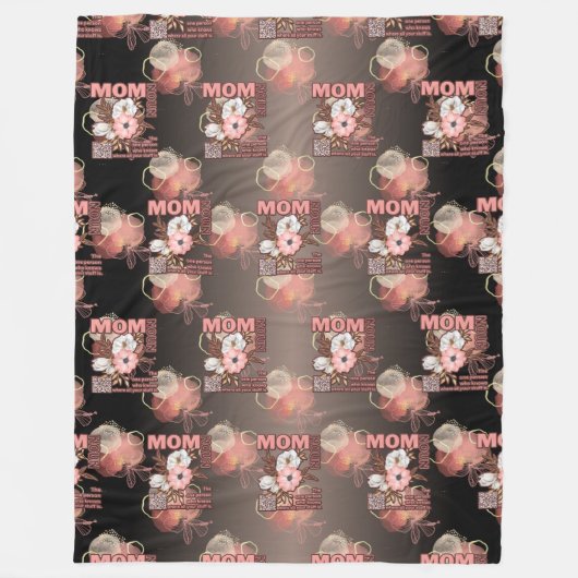 ママおもしろい引用文オールオーバープリント フリースブランケット (正面)