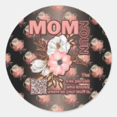 ママおもしろい引用文オールオーバープリント ラウンドシール (正面)