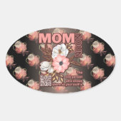 ママおもしろい引用文オールオーバープリント 楕円形シール (正面)