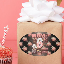 ママおもしろい引用文オールオーバープリント 楕円形シール