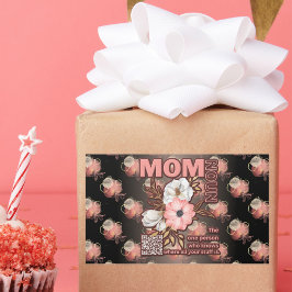 ママおもしろい引用文オールオーバープリント 長方形シール