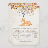 ママおよびシカの紅葉のベビーシャワーの招待状 招待状 (正面/裏面)