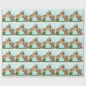 ママおよびベビーのキリンの包装紙 ラッピングペーパー (フラット)