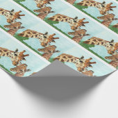 ママおよびベビーのキリンの包装紙 ラッピングペーパー (角)