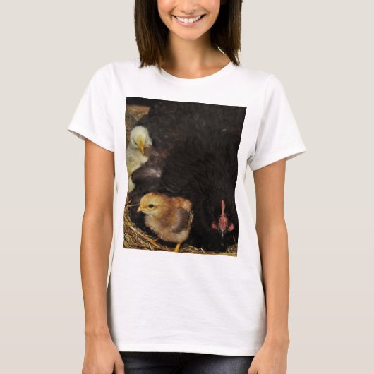 ママおよび彼女のひよこ Tシャツ (正面)