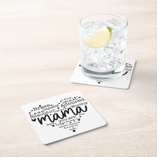 ママお前 スクエアペーパーコースター (インサイチュ)