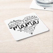 ママお前 スクエアペーパーコースター (アングル)