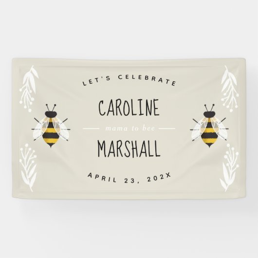 ママからビーニュートラルベイビーシャワーのサインのバナーのサイン 横断幕 (横)