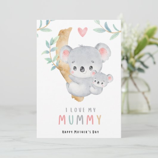 ママかわいいお母さんデイカード |愛らしいママ 招待状 (スタンド正面)