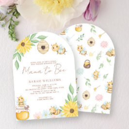 ママかわいいお水色（昆虫）マルハナバチ赤ちゃんシャワー 招待状