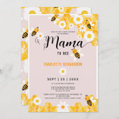 ママかわいいのデイジーのまわりに赤ちゃんシャワー 招待状 (正面/裏面)
