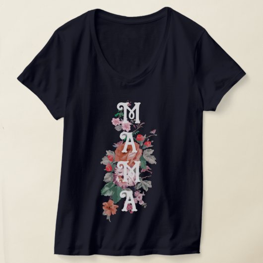 ママかわいいフローラお母さん Tシャツ (レイダウン)