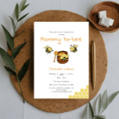 ママかわいいミツバチ甘い蜂蜜の赤ちゃんシャワー 招待状