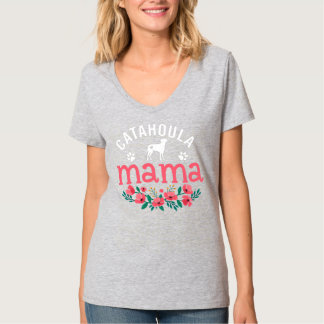 ママかわいい犬の恋人のための女性のカターホウラ犬の贈り物 Tシャツ