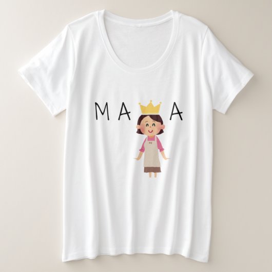 ママかわいいTシャツ プラスサイズTシャツ (デザイン正面)