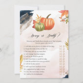 ママかパパかぼちゃの赤ちゃんシャワーゲームカード 招待状 (正面)