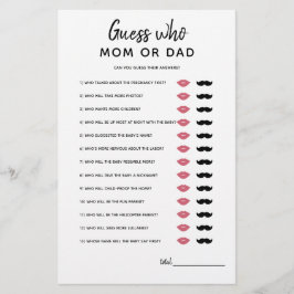 ママかパパか？ミニマリスト赤ちゃんシャワーゲーム