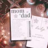 ママかパパが赤ちゃんシャワーゲームピンクの冬を推測 チラシ