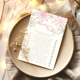 ママかパパのゲームと言ったピンクの雪