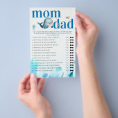 ママかパパは赤ちゃんシャワーゲームかわいいクジラを推測 チラシ (ハンドル)