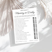 ママかパパは、誰が赤ちゃんシャワーのゲームを言ったか推測 シーズンカード